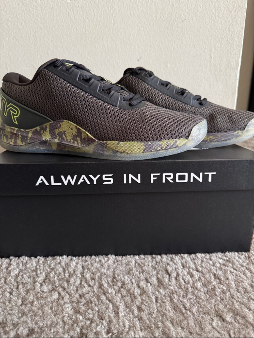 TYR CXT-2  Training Shoes Women’s 9.5/Mens 8 - Black with Olive Camo Accents.